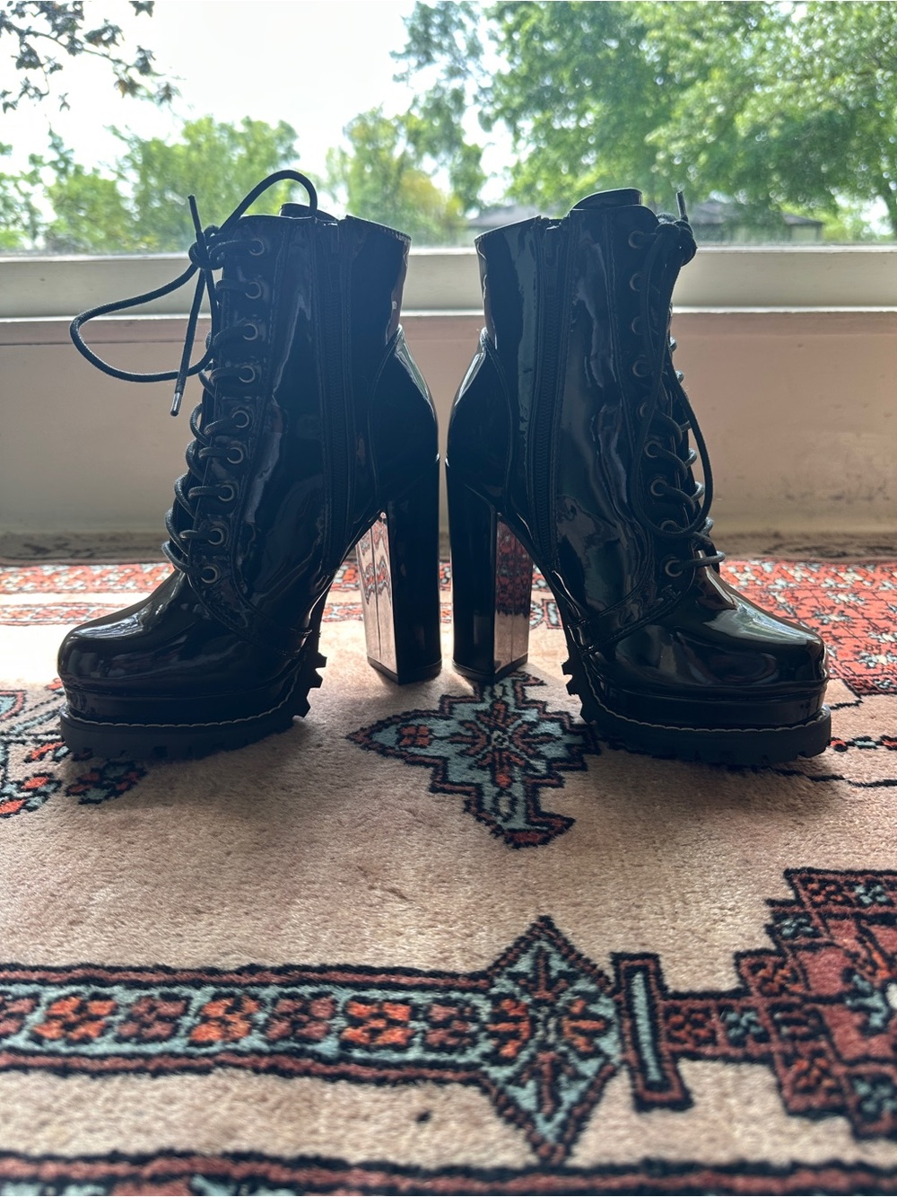 Akira Patent Leather Heeled Boots - Picture 2 of 5